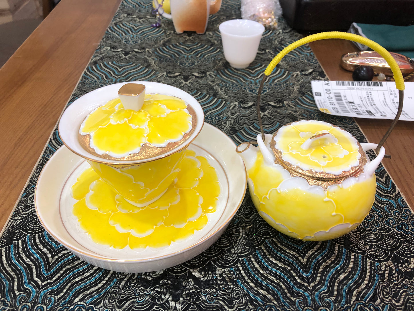 Yellow covered bowl