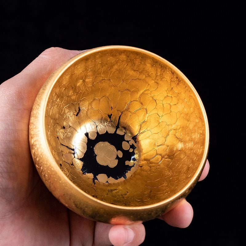Gold lamp 24K real gold into glaze (黄金盏)