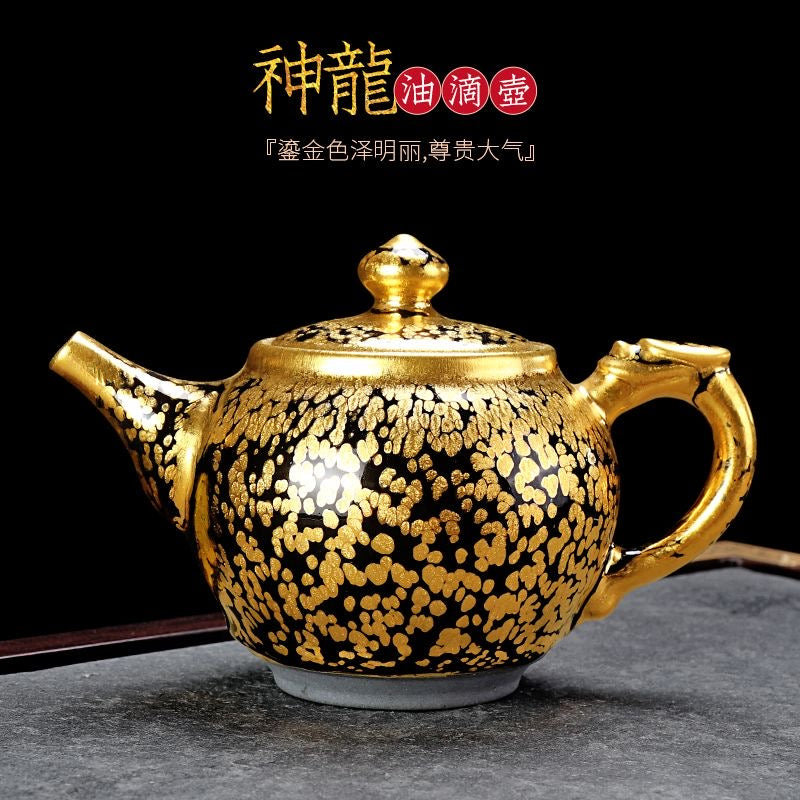 Gold lamp 24K real gold into glaze (黄金盏)