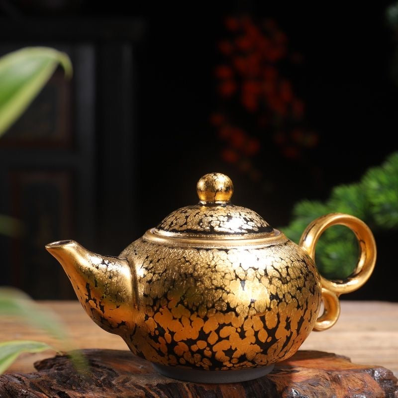 Gold lamp 24K real gold into glaze (黄金盏)